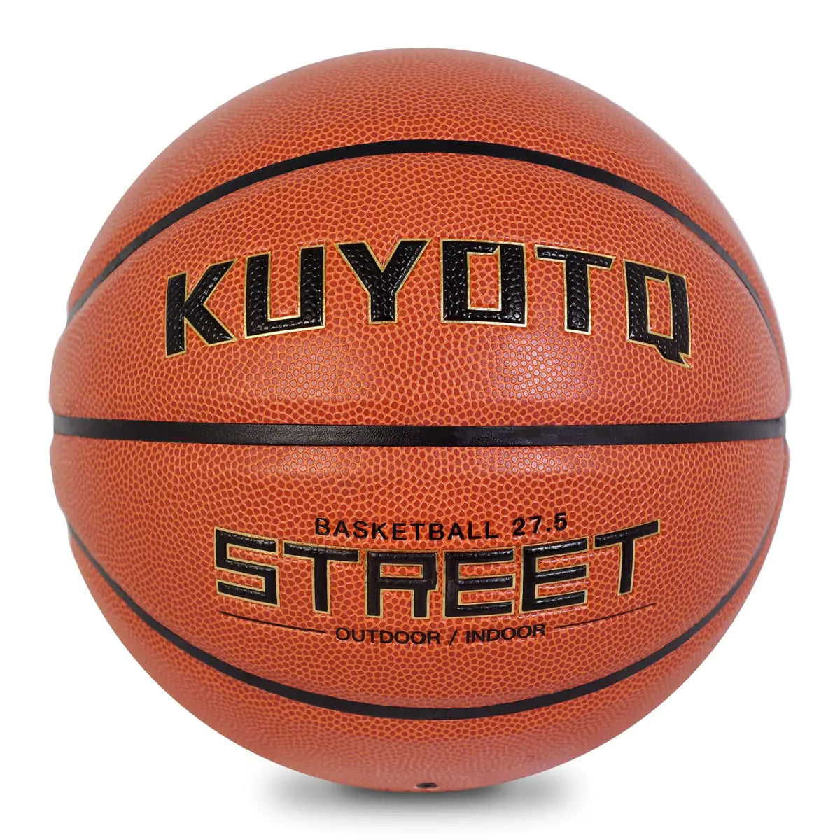 KUYOTQ Kids Youth Street Basketball Outdoor Size 5 Junior Basketball 27.5" Soft Leather Basketball Deep Channel Wear Resistant Basketball Gifts for Boys and Girls (OrangeDeflated)