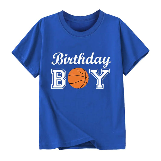 Goengmo 7th Birthday Basketball Boy Seven Years Old Basketball Player T-Shirt Cotton Short Sleeve Tees