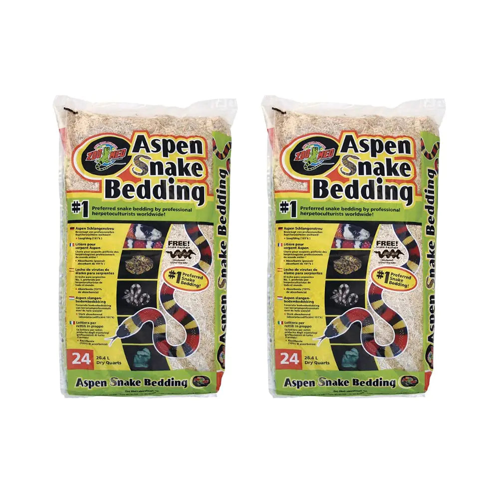 DBDPet (2 Pack) Aspen Snake Bedding - 24 Quart Bags - Perfect Bedding for Snakes - Includes Pro-Tip Guide