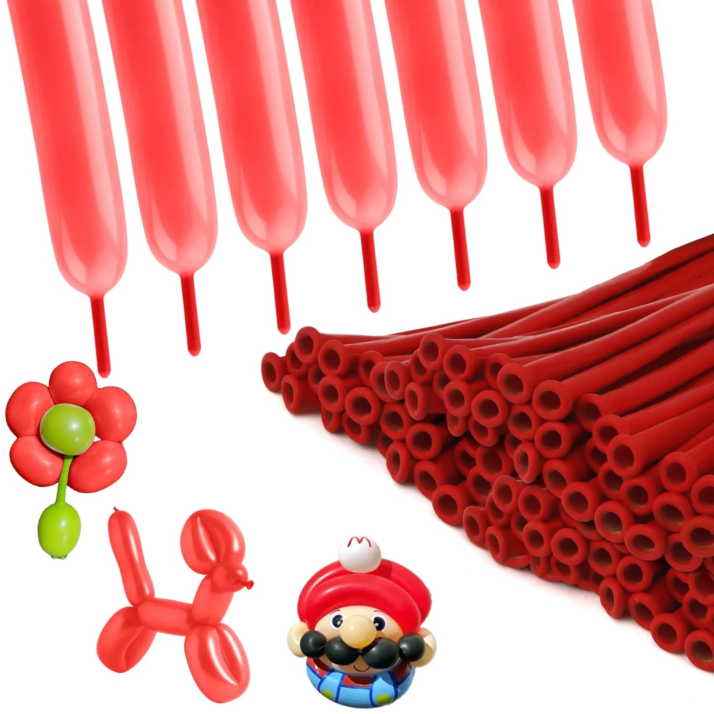 260 Balloons Red Balloons 100 Pack Long Balloon Twisting Balloon For Animal Latex Balloons Long Skinny Balloons For Birthday Party Supplies Thanksgiving Party Festival Xmas Weeding Decorations