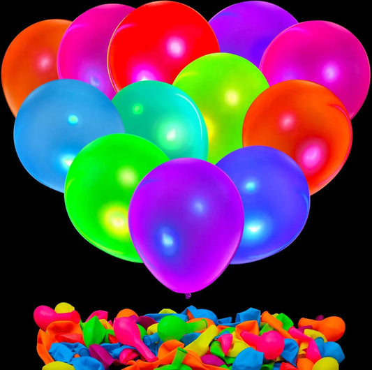 60 Pcs UV Neon Balloons 14 Inch Neon Glow Party Balloons 7 Colors Glow Balloons Glow in the Dark Balloons for Blacklight Party Birthday Wedding Neon Party Supplies and Decorations