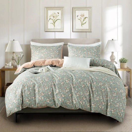BUPIRD Floral Full Comforter Set Soft Cute Floral Bedding Comforter Sets Garden Style Flower Print Botanical Flowers Full Comforter Set for All Seasons 1 Comforter and 1 Pillowcases