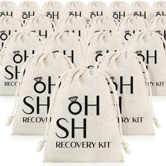Boao 20 Pack Hangover Bag Gift Bags Bachelor Party Decorations Bachelor Party Favors Bachelorette Bridal Shower Pouches with Drawstring Party Wedding Favors for Bachelorette Party(WhiteRing)