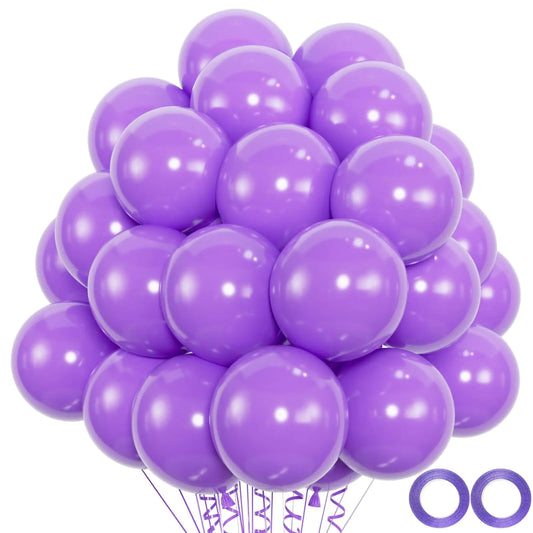 100pcs Light Purple Balloons 12 inch Purple Latex Party Balloons Helium Quality for Gender Reveal Birthday Party Baby ShowerWedding Halloween Party Decoration (with Purple Ribbon)…