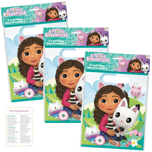 Unique Gabby Dollhouse Party Bags - 24 Pack Gabbys Dollhouse Goodie Bags for Party Favors Checklist - Gabby Dollhouse Party Decorations & Birthday Party Supplies