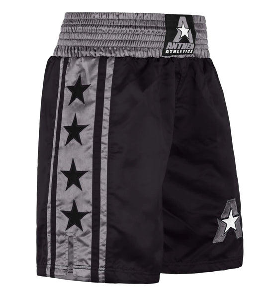 Anthem Athletics Classic Boxing Shorts Men Boxing Shorts Women - Machine Washable Boxing Trunks Boxer Shorts Costume Muay Thai Shorts - Black & Grey - X-Large