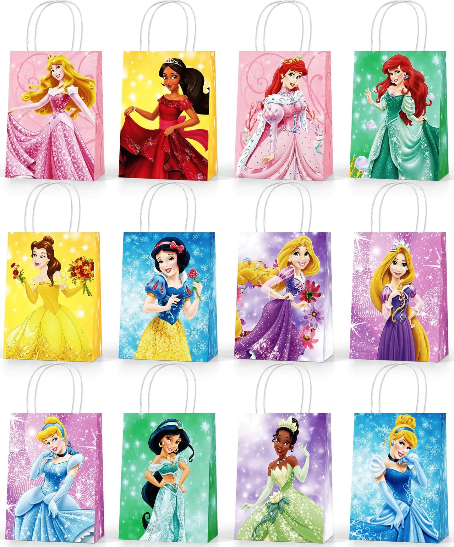 24PCS Princess Prince Party Favor Bags - Prince Princess Party Bags Princess Birthday Bags with Handles Princess Goodie Bags for Girls Gift Party Favor Decorations Theme Birthday Party Supplies