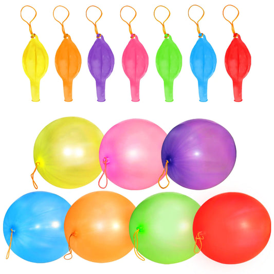 Voircoloria 30Pcs Punch Balloons Party Favors Heavy Duty Punching Balloons with Rubber Bands For Kids Birthday Decorations Party Balloons Weddings Supply